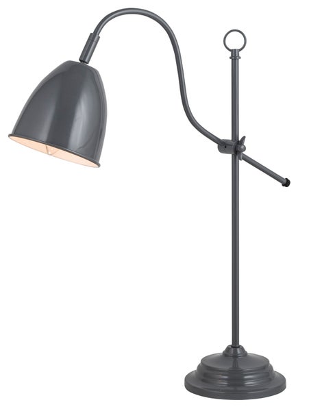 Graue Schreibtischleuchte mit verstellbarem Arm