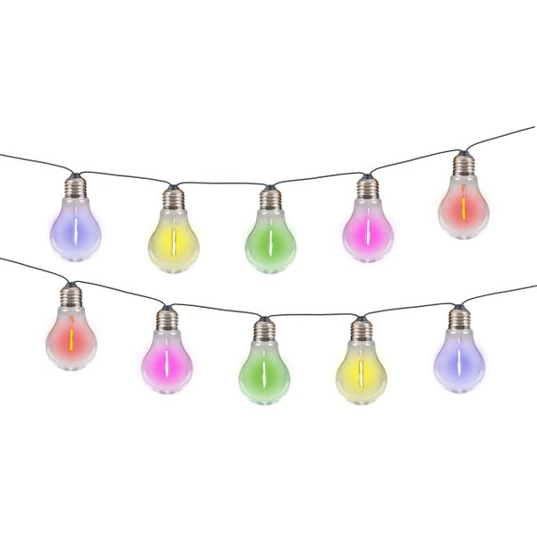 Lichterkette mit farbigen Glühbirnen