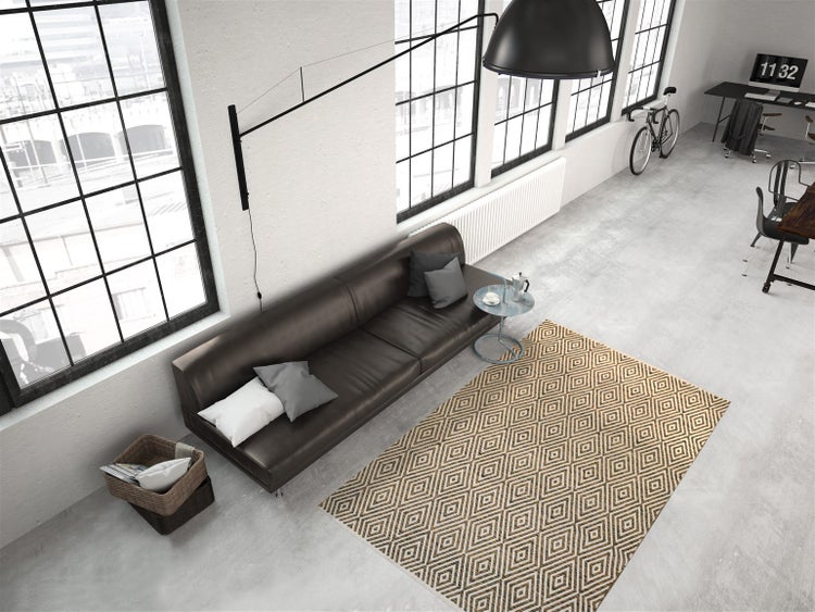 Flachflor Teppich Ichiro Beige / Braun Modern 160 x 230 cm