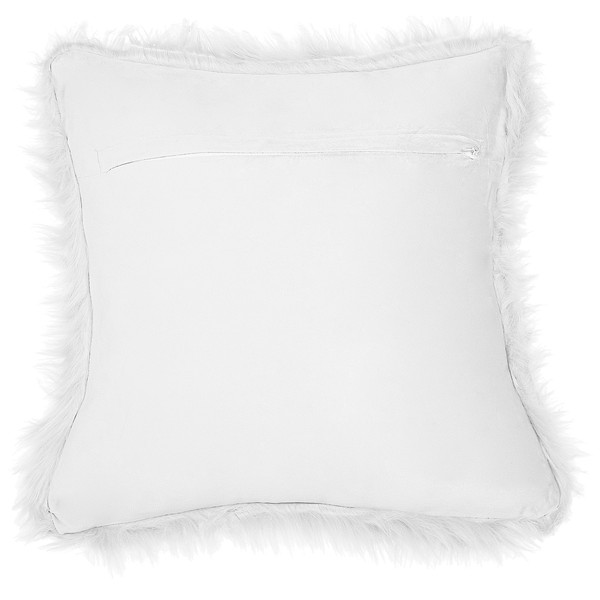 Dekokissen 2er Set LUBHA Webpelz 42 x 42 cm Weiß Ohne Muster