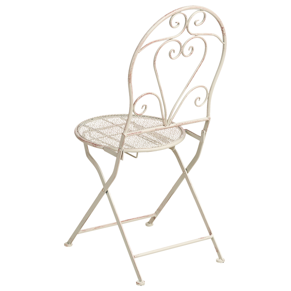Gartenstuhl 2er Set FOLELLI klappbar Metall Hellbeige