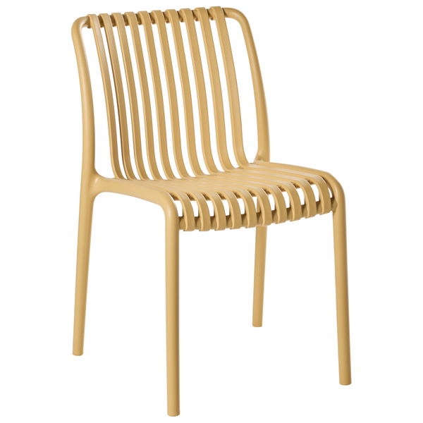 Stuhl aus Kunststoff mit Lamellendesign
