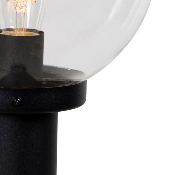 Außenstehleuchte schwarz mit klarer Kugel 100 cm IP44 - Sfera