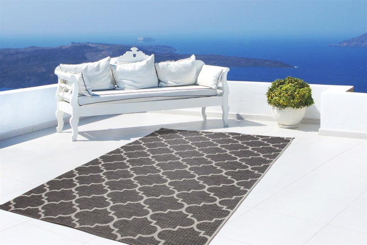 Flachflor Teppich Leonie Grau Modern 80 x 230 cm