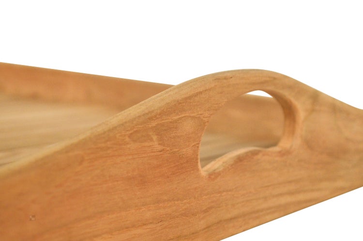 Teak Tablett Serviertablett 66 x 38 cm wetterfest für Garten Terrasse Balkon