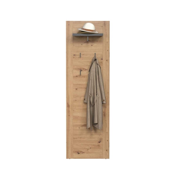 Follow Wandgarderobe grau, Eiche dekor. 62 X 26 X 199 cm