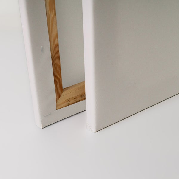 Zwei Keilrahmen mit Holzrahmen und gespannter Leinwand