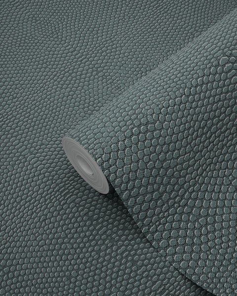 Origin Wallcoverings Tapete Tierhautmuster Petrolblau - 53 cm x 10.05 m - 347312