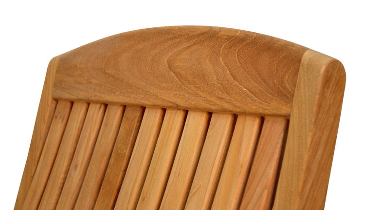 Teak Sitzgruppe 4 Gartenstühle klappbar und 1 Klapptisch 100 x 70 cm premium