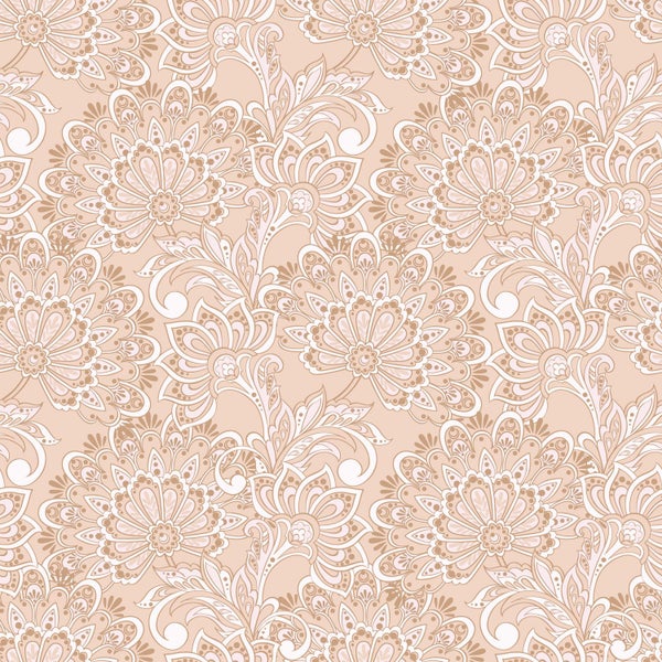 ESTAhome Tapete Blumenmuster Beige - 50 x 900 cm - 131085
