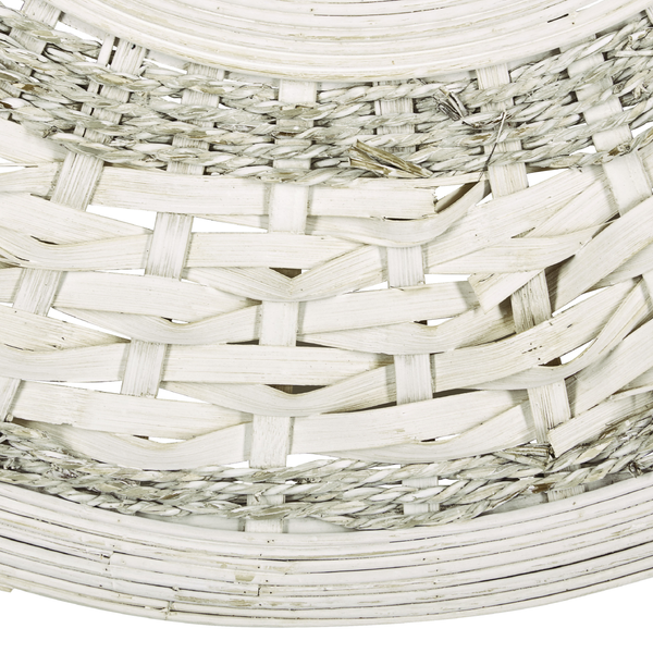Wandspiegel SOLEDAD 61 cm 61 cm Bambusholz Weiß