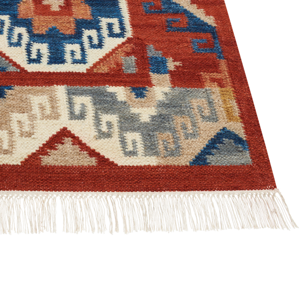 Teppich LUSARAT Bunt 80 x 150 cm Wolle Kelim