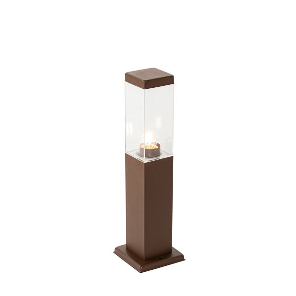 Moderner Außenlaternenpfahl rostbraun 45 cm - Malios