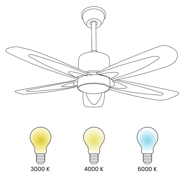 Deckenventilator mit Licht COYOTE mit Fernbedienung Silber
