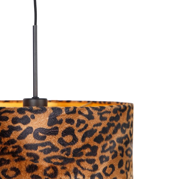 Moderne Hängelampe schwarz mit Schatten Leopard 35 cm - Combi