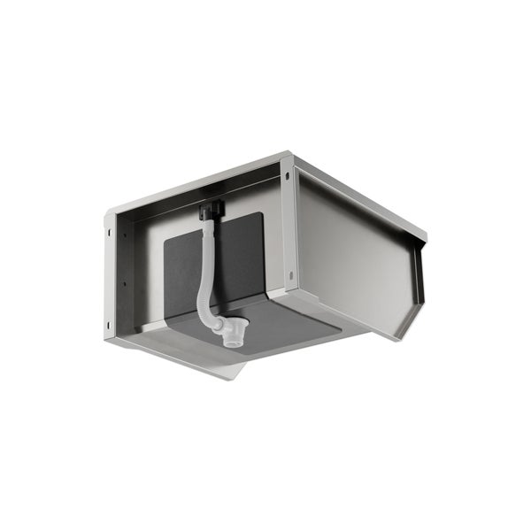 Edelstahlspüle mit Ablaufgarnitur von unten