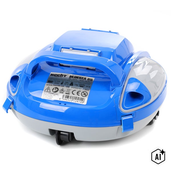 Hecht BLUESEA 85 automatischer Poolreiniger mit Tragegriff, 12 Volt Lithium Ionen Akku