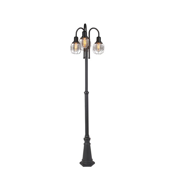 Smarte Außenlampe schwarz 3-Licht IP44 inkl. Wifi ST64 - Guardado