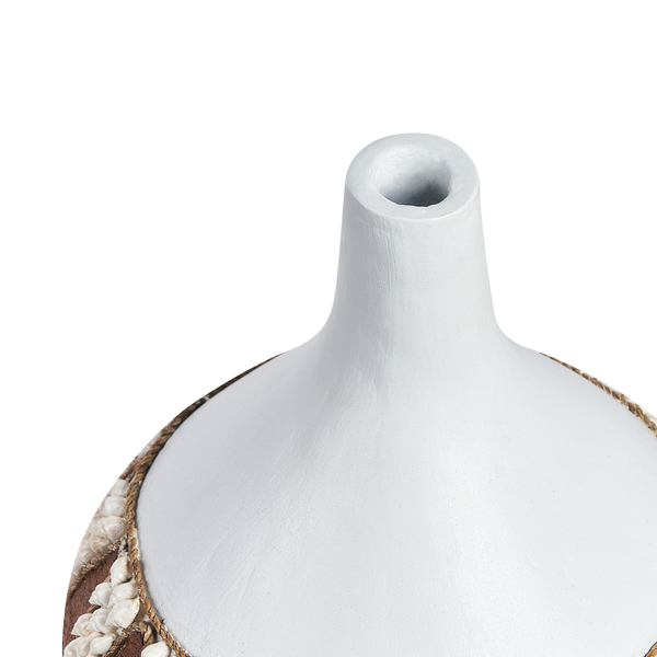 Dekovase SIMPANG Keramik 33 cm Weiß