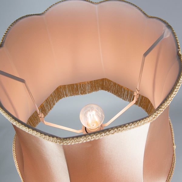 Retro Stehleuchte Messing mit Granny Schirm Gold 45 cm - Kaso