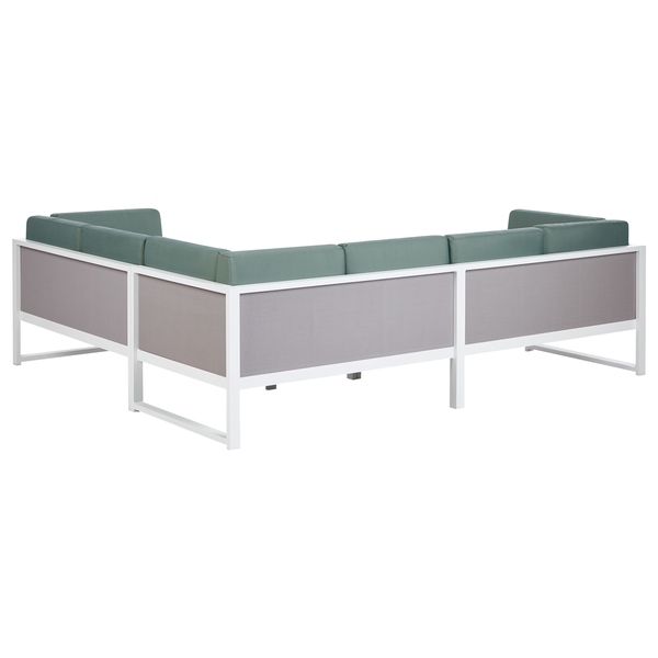 Garten Ecksofa mit Tisch 6-Sitzer CASTELLA/FRATTE linksseitig Metall Grün