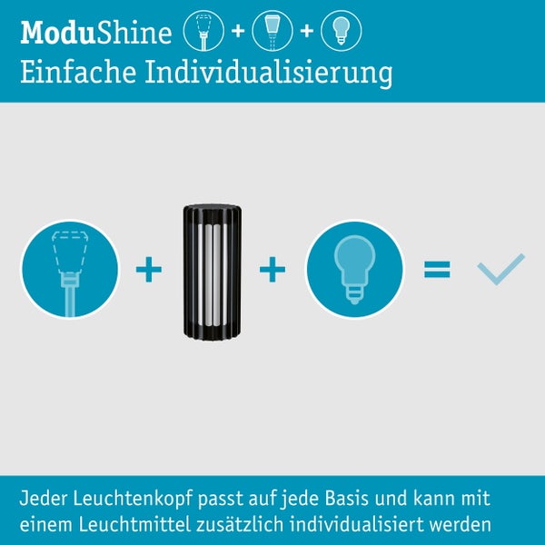 Technische Zeichnung einer zylindrischen Leuchte mit Maßen 220 mm Höhe und 100 mm Durchmesser, IP44 Schutzart und Informationen zum Recyclinganteil.