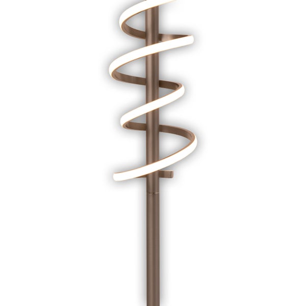 LED-Stehleuchte BELLEZA, moderne Stehlampe aus Metall und Kunststoff in Nickel matt und Weiß, mit fest verbauten LEDs, 140 hoch, Beleuchtung für Wohnzimmer, Esszimmer, Schlafzimmer oder Büro.