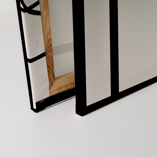 Detailansicht einer Leinwand mit Holzrahmen