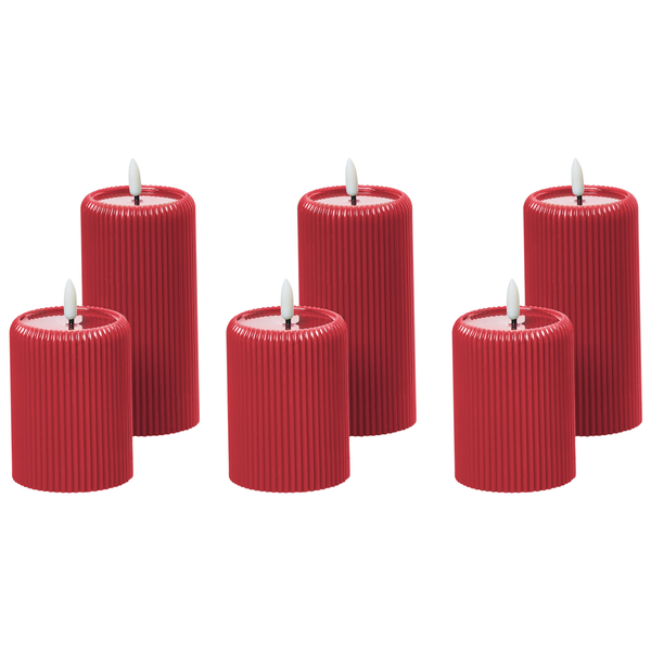 Sechs rote LED-Kerzen