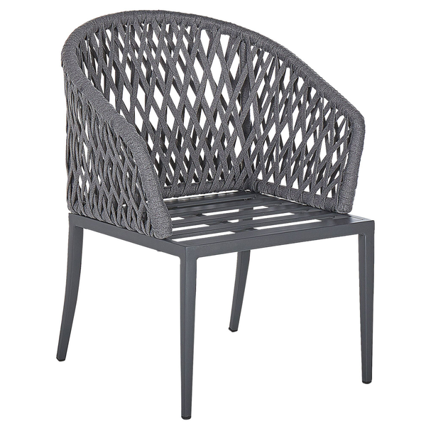 Gartenmöbel Set 4-Sitzer LIPARI inkl. Kissen Metall Grau