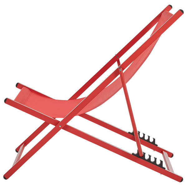 Klappbarer Liegestuhl LOCRI II Metall Rot