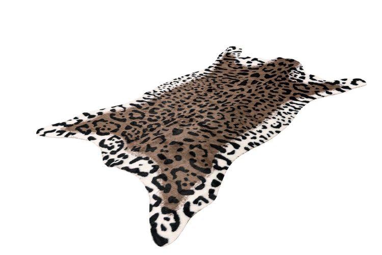 Kurzflor Teppich Lourdes Braun / Weiß Animal 160 x 230 cm