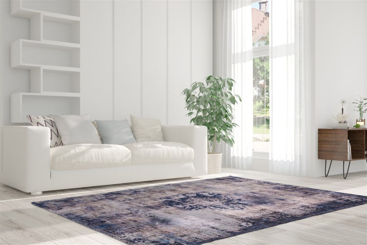 Flachflor Teppich Orion Blau Vintage 200 x 290 cm