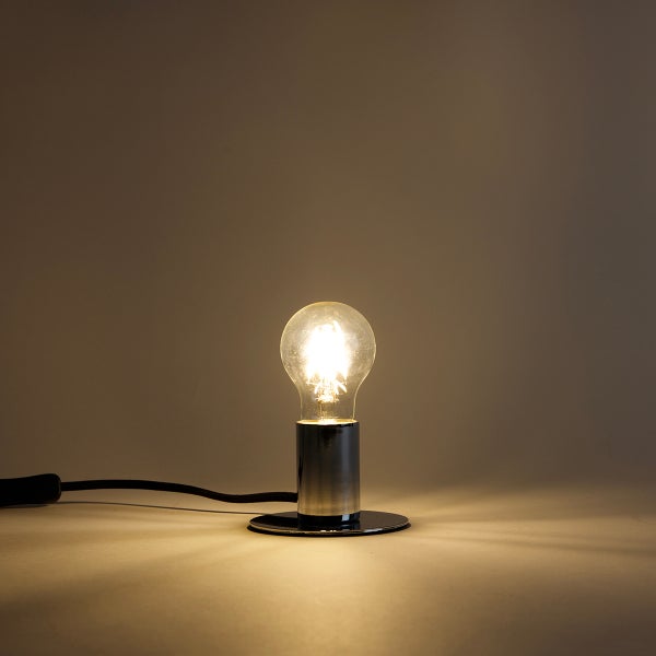 Glühbirnen-Tischleuchte mit Metallsockel