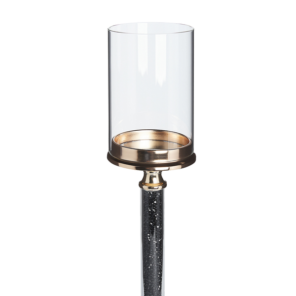 Kerzenständer aus Glas mit Dekoration