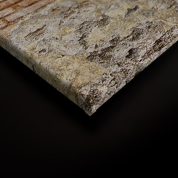 Wandbild auf Leinwand mit Steinmauer Motiv