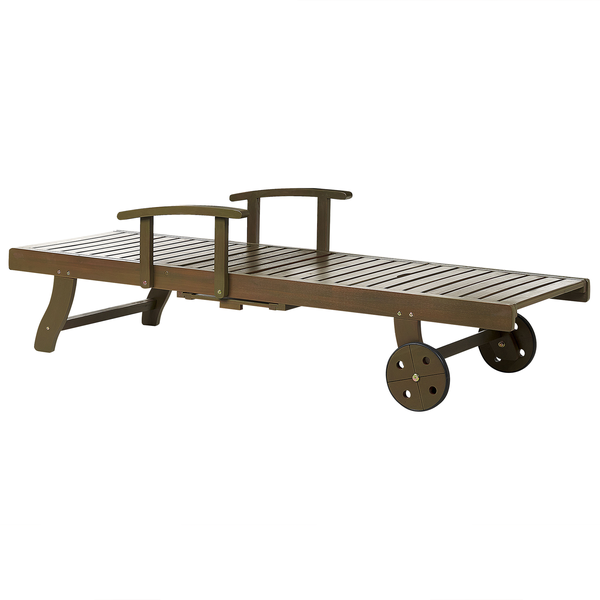 Sonnenliege mit Kissen AMANTEA PREMIUM Akazienholz Taupe