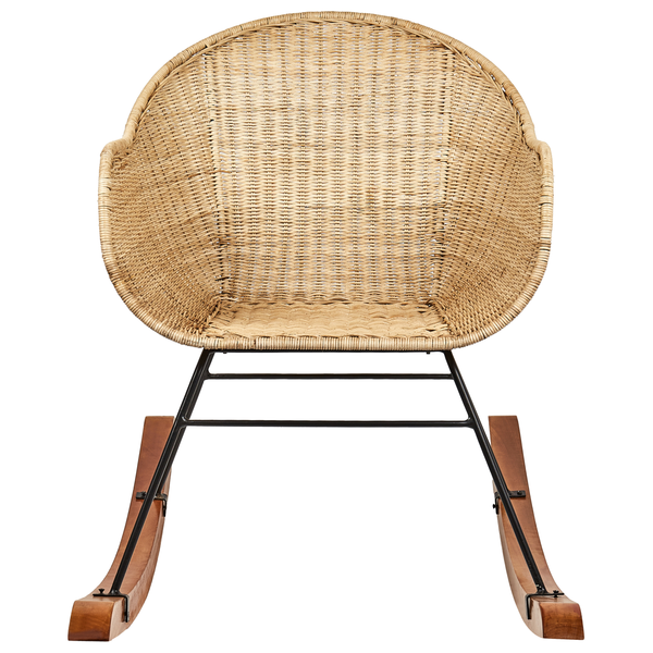Schaukelstühle 2er Set LAVINIO Rattan Naturfarben