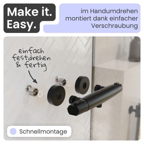 Aufputz Duscharmatur mit vereinfachter Verschraubung zur einfachen Montage