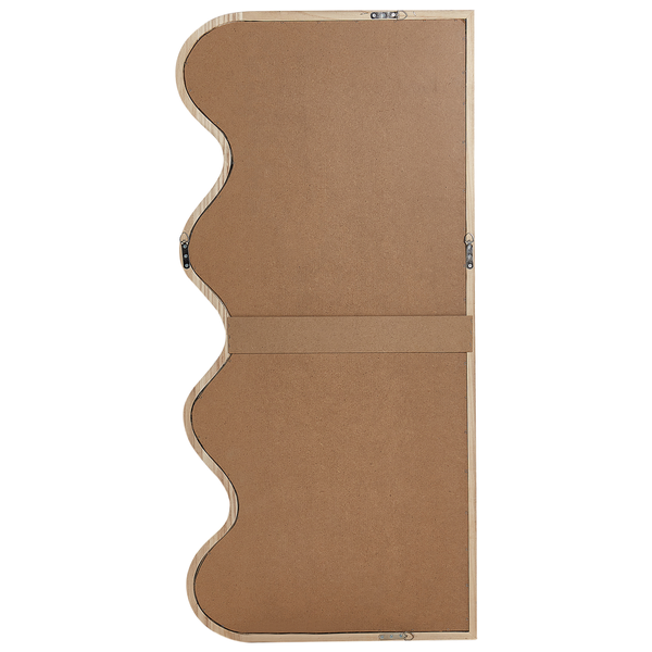 Rückseite des Holzregals mit Aufhängern