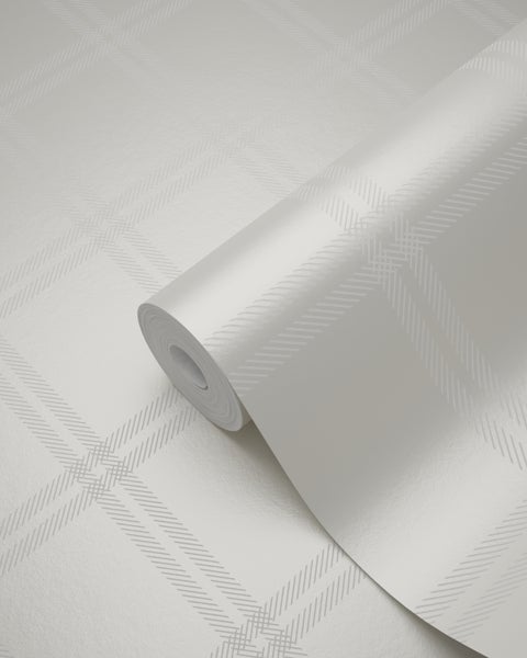 Origin Wallcoverings Tapete Karomuster Weiß - 53 cm x 10.05 m - 346820