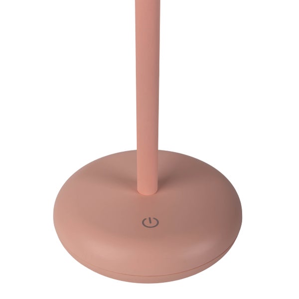 Akku-Tischleuchte PASI für Außen und Innen, aus Metall und Kunststoff in Rosa, dimmbar, mit Touch- und Memory-Funktion, ca. 26 cm hoch