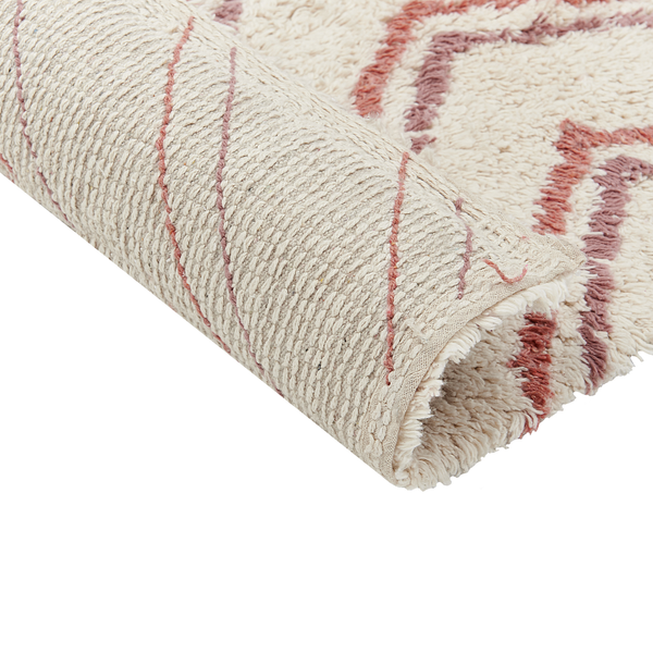 Teppich KASTAMONU Beige 140 x 200 cm Baumwolle