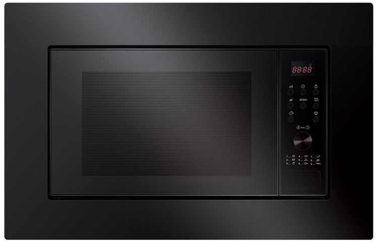 Schwarze Einbau Mikrowelle mit Bedienfeld