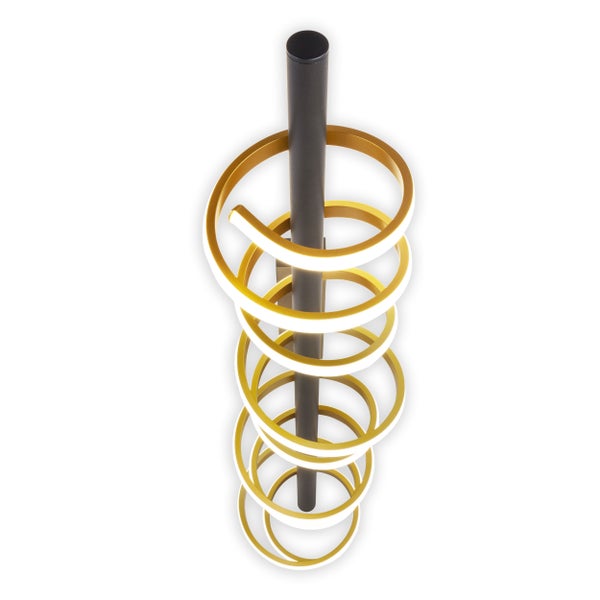 LED Deckenleuchte BELLEZA, moderne Deckenlampe aus Metall und Kunststoff in Schwarz, Gold und Weiß, mit fest verbauten LEDs, 100cm lang. Die ideale Beleuchtung für Wohnzimmer, Esszimmer oder Büro.