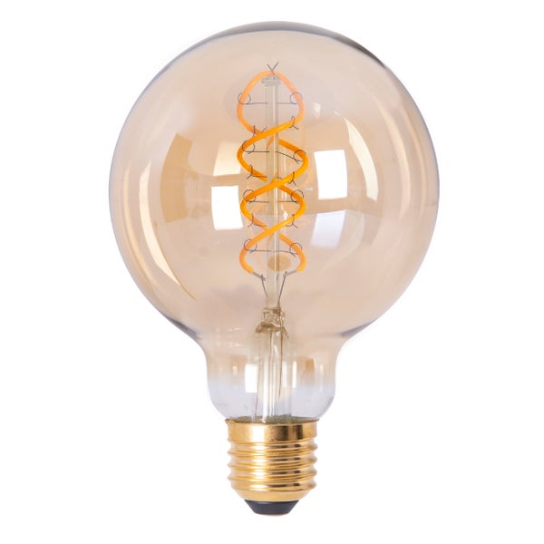 Dekorative LED-Lampe mit E27-Sockel und gewendeltem Leuchtfaden