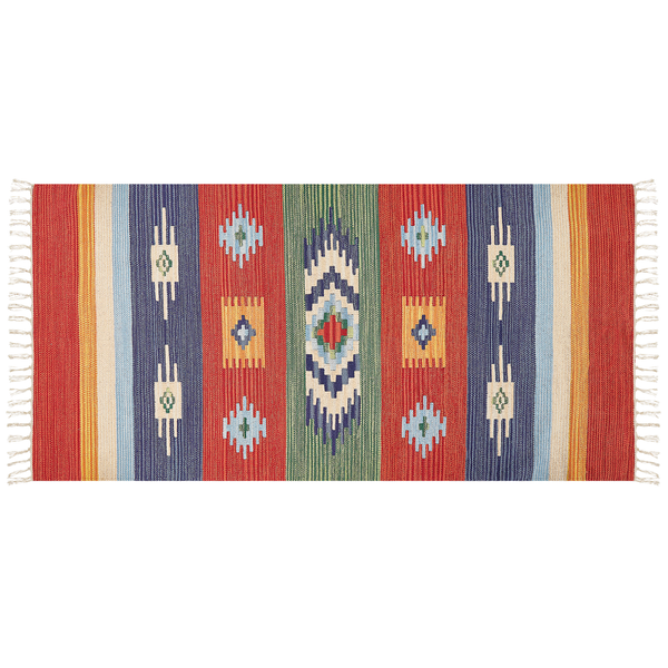 Teppich KAMARIS Bunt 80 x 150 cm Baumwolle Kelim