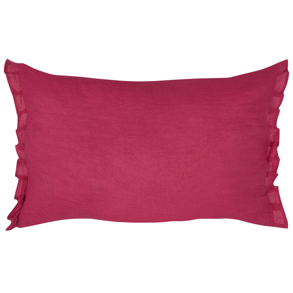 Dekokissen 2er Set SASSAFRAS Leinen 30 x 45 cm Burgunderrot Ohne Muster