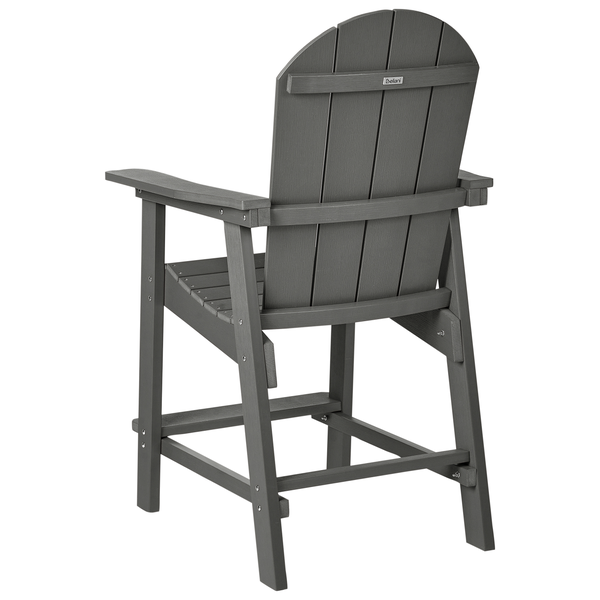 Garten-Barstuhl ADIRONDACK Kunststoff Dunkelgrau