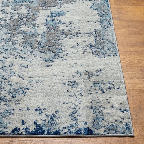 Abstrakt Moderner Teppich Blau/Grau/Weiß 200x275 cm SARAH